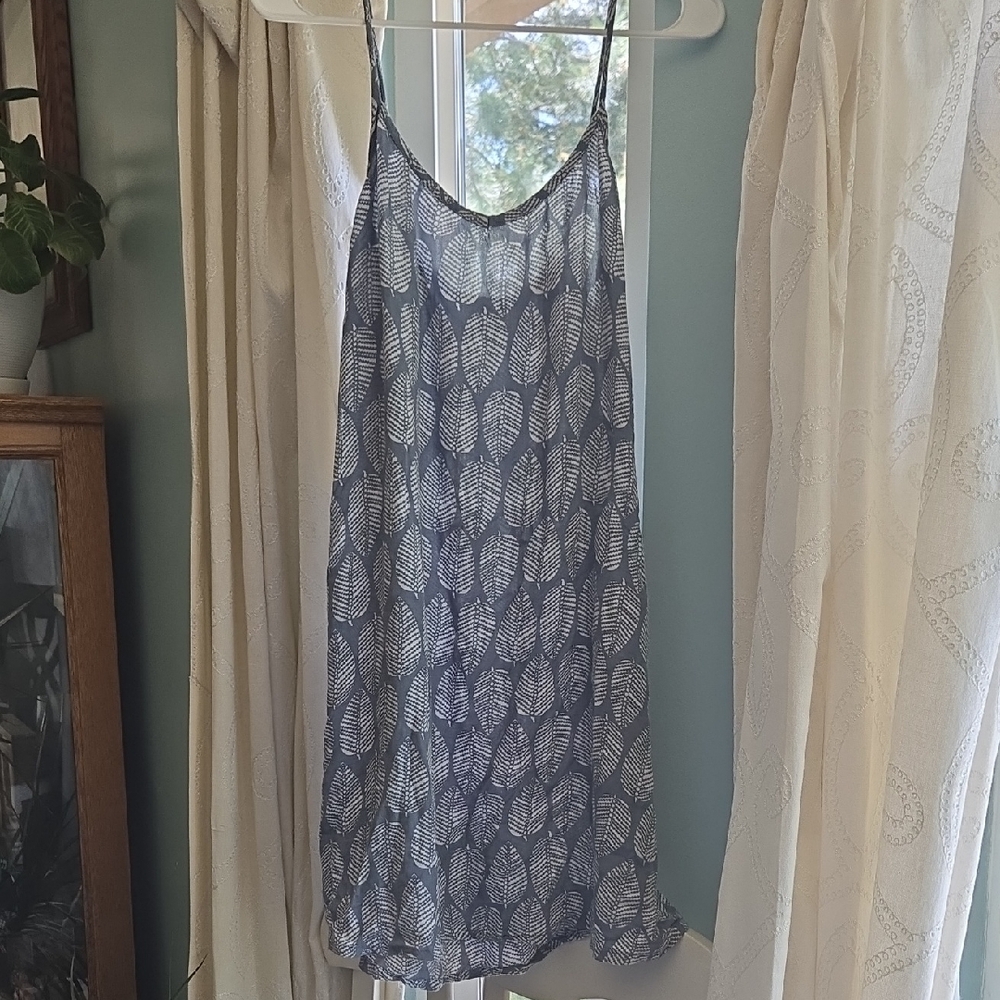 Leaf Pattern Sheer Dress